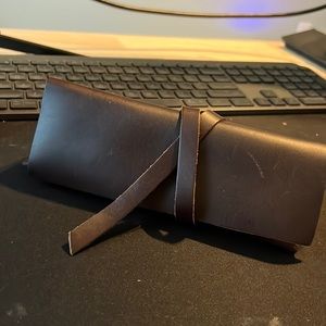 Portland leather goods leather artist pencil case in cognac